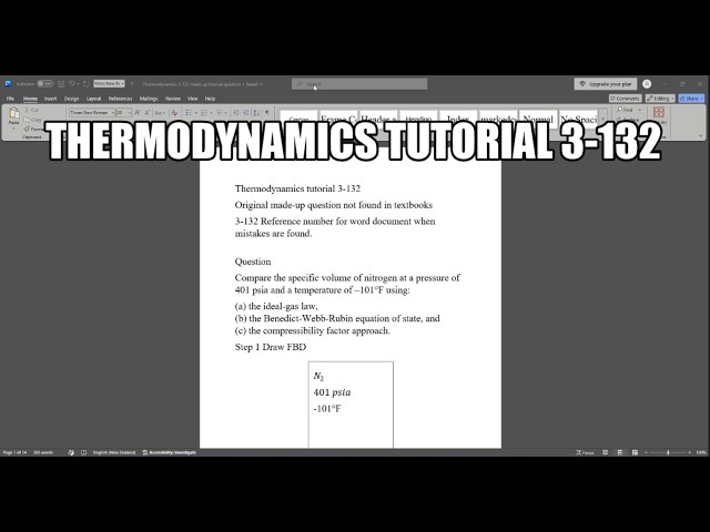 Thermodynamics made up question 3-132 Compare the specific volume of nitrogen at a pressure of 401