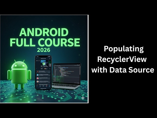(488) Populating RecyclerView with Data Source | Android Studio Kotlin | Complete Android Course