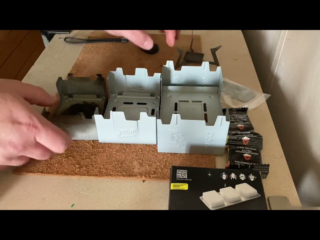 Esbit folding stove size comparison and small review of pocket stove. Part 1. Modified in Part 2.