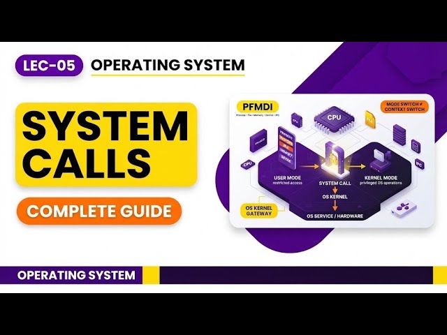 Lect 05- System Calls in Operating System | Complete Guide 