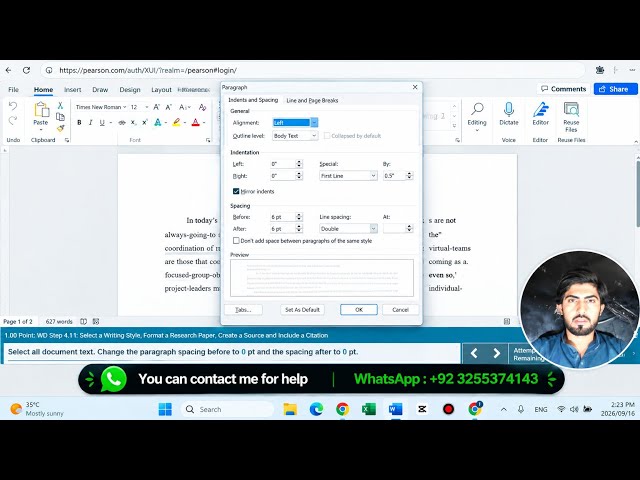 Word Chapter 4: Simulation Exam | Word Chapter 4 Simulation Training / Pearson Hands-on Exercise 1 2