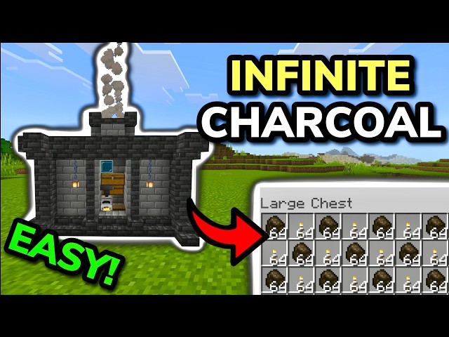 STOP MINING FOR COAL. MAKE THIS AUTOMATIC CHARCOAL FARM INSTEAD in Minecraft Bedrock and Java 26.1+