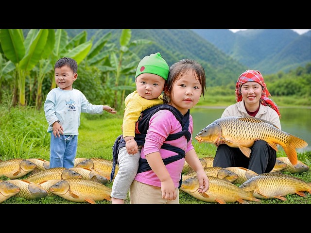 Cranking the Pump for GIANT FISH! | Market Sales & Making Pig Feed | Village Life