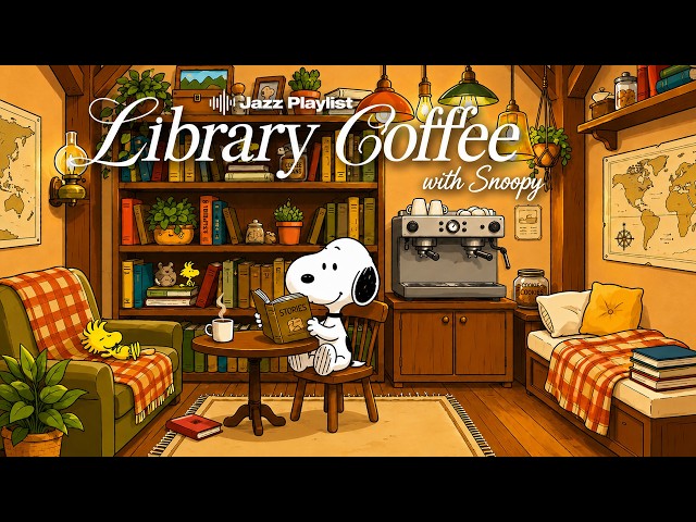 Cafe Study with Snoopy 🎧 Refreshing Swing Jazz BGM _ Perfect for Studying & Working