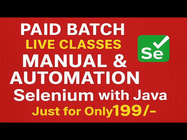 Manual Testing and Automation Selenium with Java Tutorials