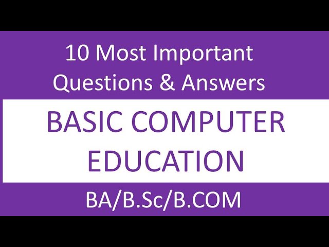 10 most  important question of basic computer education  for ba, bcom, bsc  sem 2| hindi