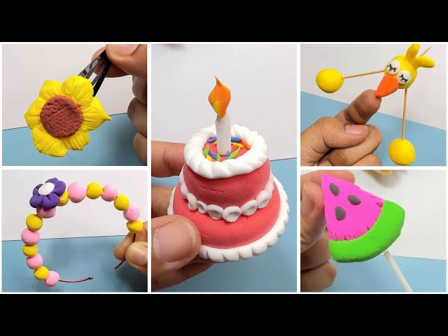 DIY 8 Easy Clay Craft ideas / How to make / Super Clay Toy / Cake / School Project / Aras Easy Art