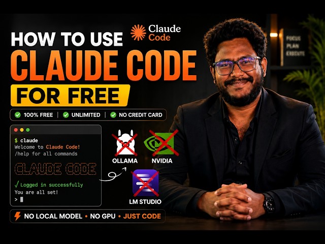 Claude Code FREE Setup Telugu 2026 🤯 No GPU | No Ollama | No Paid API