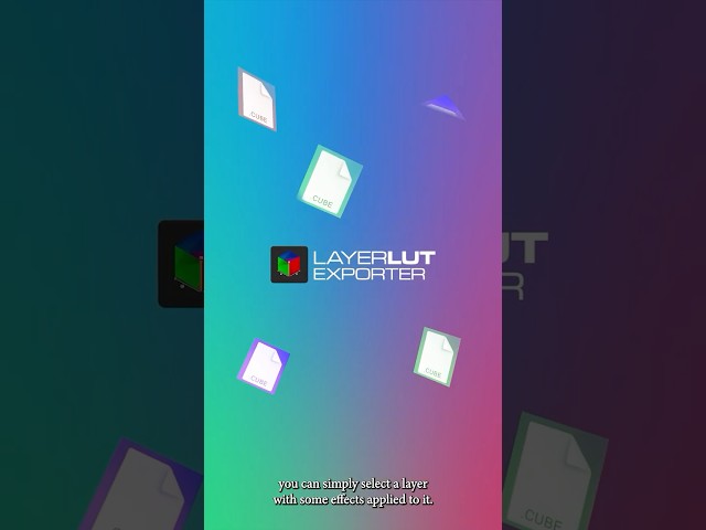 ExportLUTs In After Effects #exportlut #aescripts #aftereffects