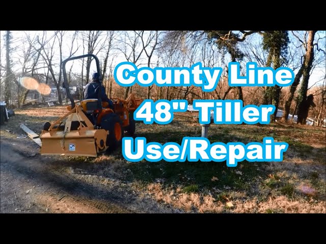 Tilling a Lawn with Kubota B7500 and County Line Tiller Repair aka Tarter (Philly)