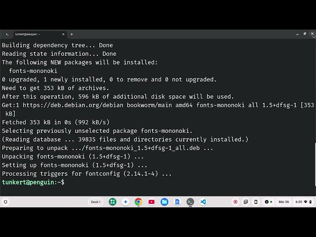 How to install fonts on Debian Linux on a Chromebook (in 2025)