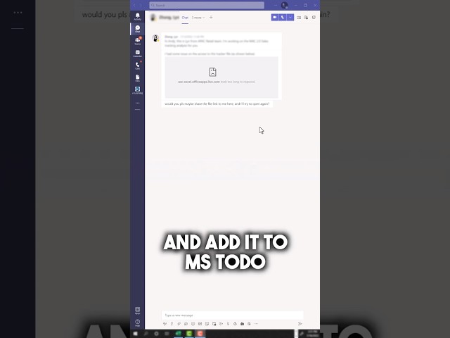 Convert MS Teams Chat into a Todo Task #shorts