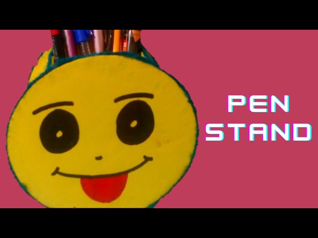 How to make Emoji Pen Stand | Smiley Pen Stand | DIY | CD Pen stand | Pen Pencil Holder