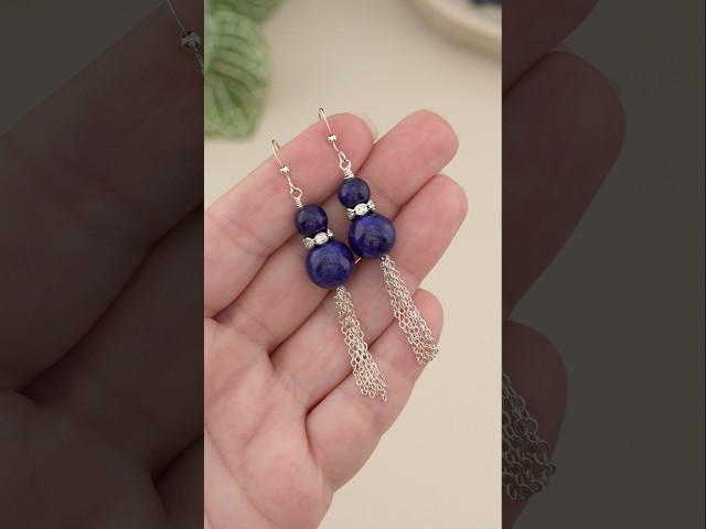 Elegant Chain Tassel Earrings with Beads! 💎 Wire Jewelry DIY - So Easy! #diy #jewelry #tutorial