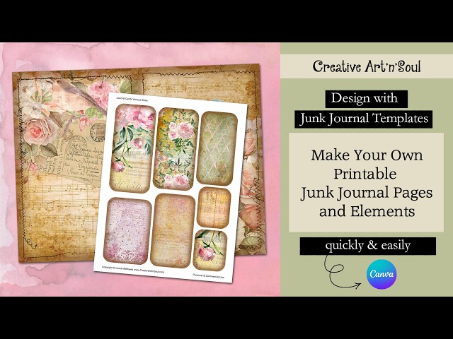 Make your own Printable Junk Journal Pages and Elements Using Digital Templates in Canva