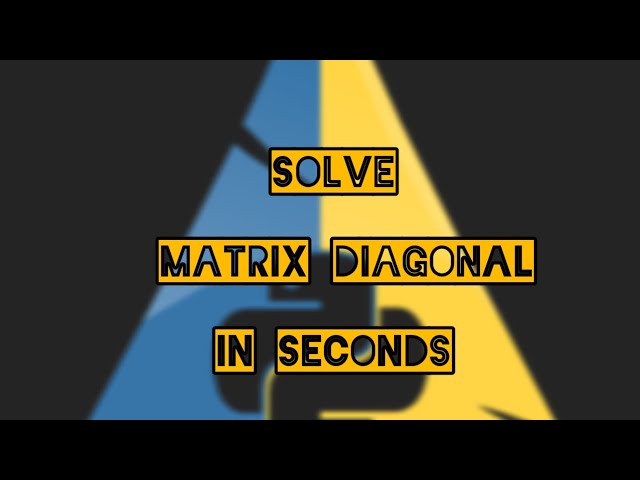 Solve Matrix Diagonals in Seconds | Quick Maths Hack