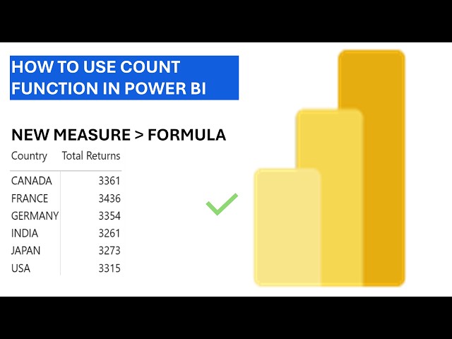 18 How to use COUNT function to create DAX Measure in Power BI | POWER BI TUTORIAL IN ENGLISH