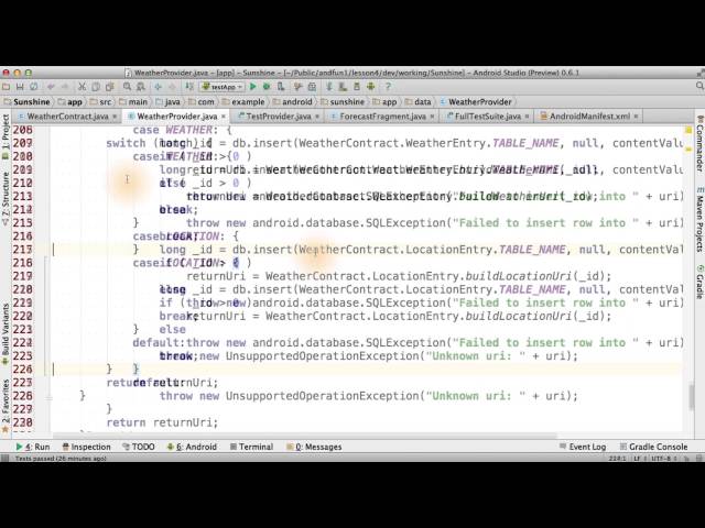 Coding ContentProvider: Finish Inserting - Developing Android Apps
