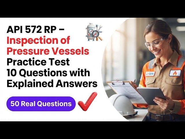 API 572 RP – Inspection of Pressure Vessels Practice Test      10 Questions with Explained Answers