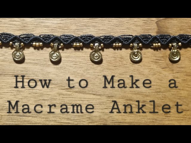 DIY Beaded Macramé Anklet | Adjustable Knot | Beginner macrame tutorial | How to make an Anklet