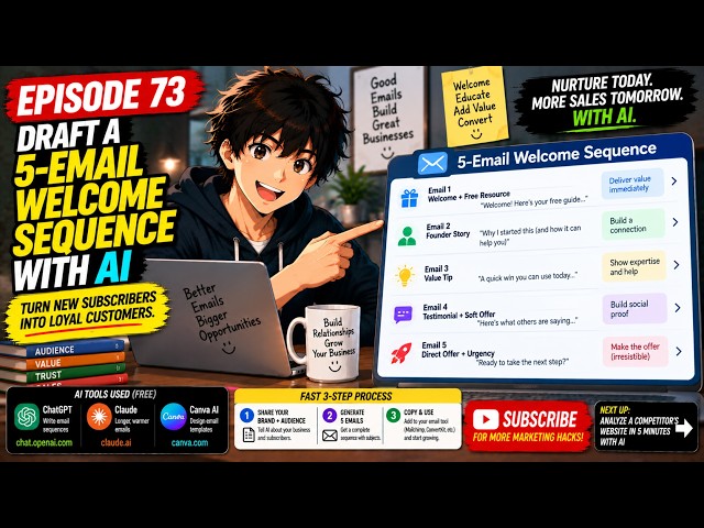 Draft a 5-Email Welcome Sequence with AI