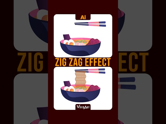 Zig Zag Effect in Illustrator I How to Design a Noodle Logo #092