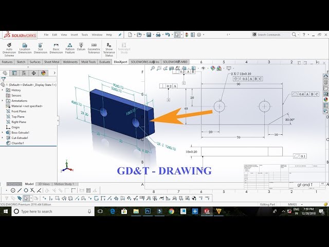 SolidWorks GD&T Drawing Design Tutorial |SolidWorks Drafting|