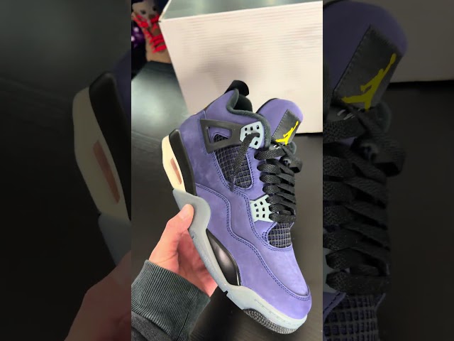 Yellow lace swap Jordan 4 lake show Lakers #jordan #sneakers #shorts