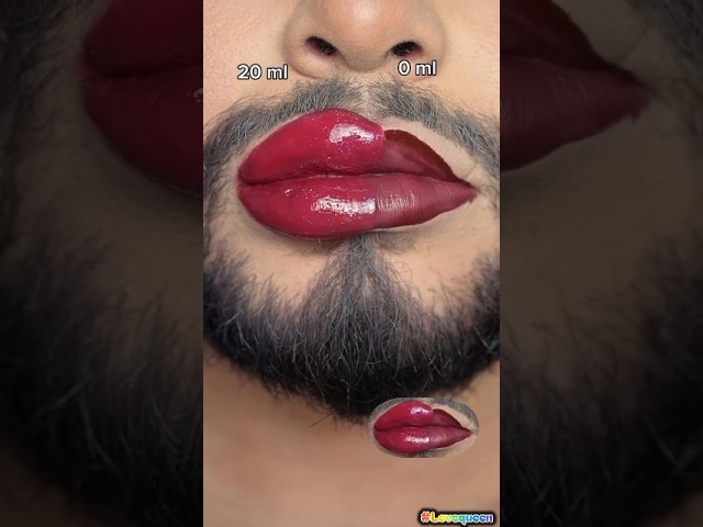 0 ml OR 20ml fuller Lips👄Tutorial😍#fullerlips #tutorial #shortvideo #youtubeshorts#virallipstickhack