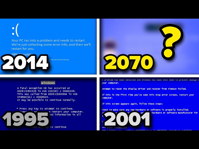 Evolution of Windows BSOD (1995 - 2070)