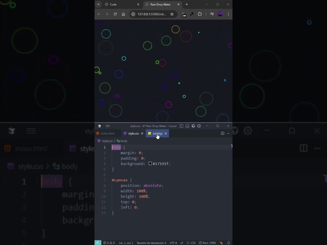 Rain Drop Water #html#css#shorts#viral