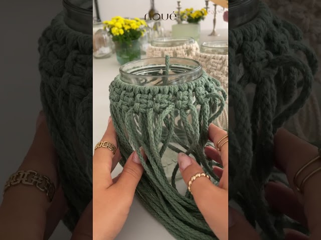 Macramé Candle Jar Tutorial #diymacrame #candlejar #macrame #macrametutorial