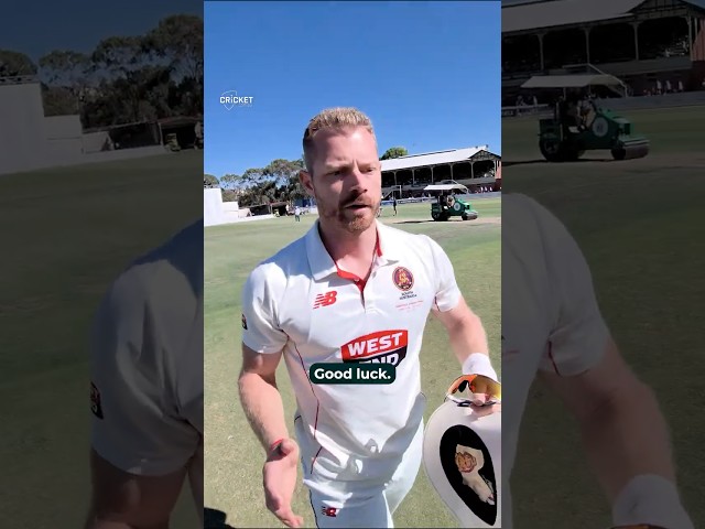 Behind the stumps for Nathan McAndrew's warm up