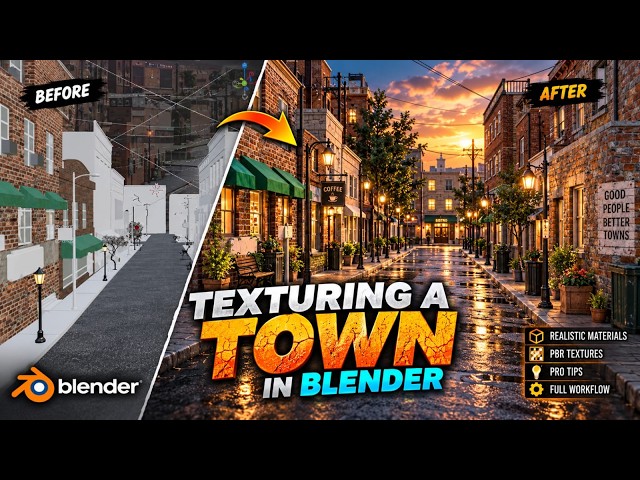 How to Texture a 3D Town in Blender | Complete Environment Workflow