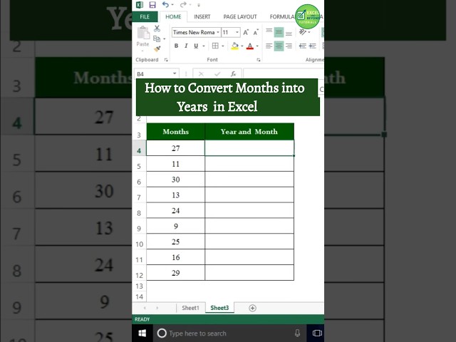 Convert Months into Years in Excel | Easy Formula | Excel Tips #exceltipsandtricks #excel #formula