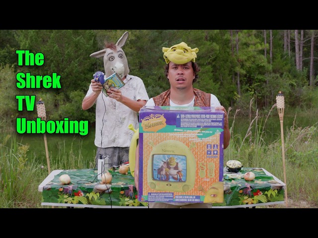 Unboxing a Shrek CRT TV in a Swamp