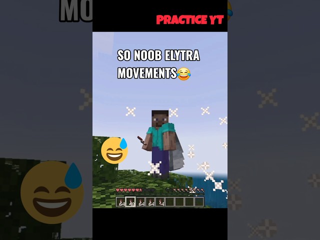 So noob Elytra Movements😂 #shorts #minecraft #funnyshorts
