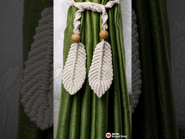Macrame Curtain Tie Leaf Pattern | Homedecor Ideas