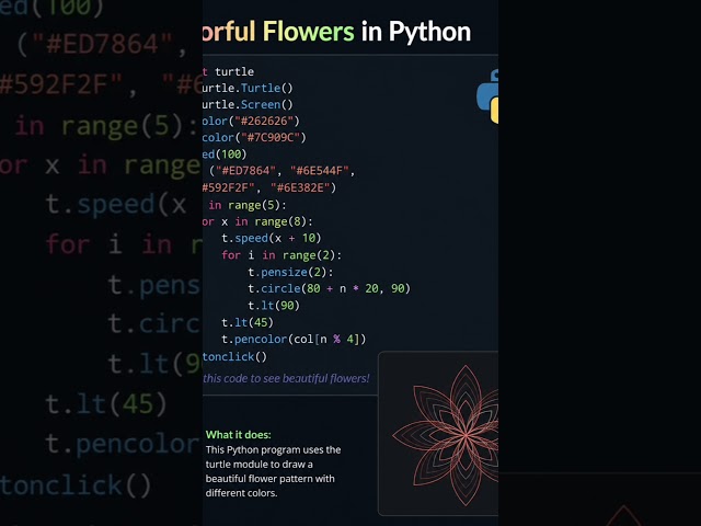 Python : Colorful Flower in Python