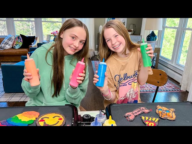 Making Pancake Art With My NEW SISTER !!!