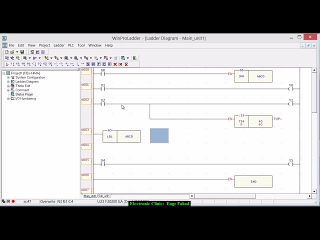 PLC ladder logic programming tutorial# 18: jump and label instructions "Fatek plc" winproladder