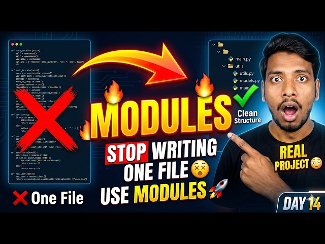 👉 Python Day 14 🔥 | Modules Explained with Real Projects | Clean Code Like Pro 🚀