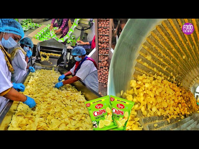 Huge Factory Making of Potato Chips😱😱 This is how potato chips are made Indian Street Food | Kakaji