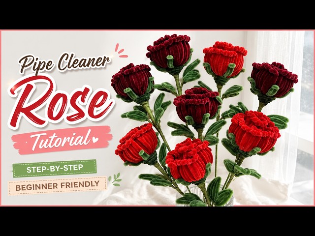 How to Make a Rose with Pipe Cleaners 🌹 | Step-by-Step Tutorial | Beginner Friendly