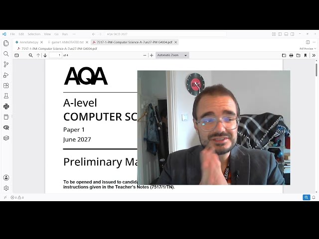 First look at Pile O' Tiles - AQA Computer Science A-Level Skeleton Code 2027