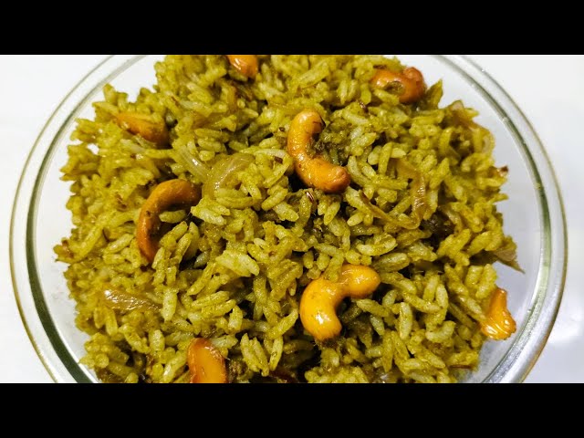 Quick and Easy Palak Rice | Spinach Rice | Easy Lunch Box Recipes | Rice Recipes | Palak Masala