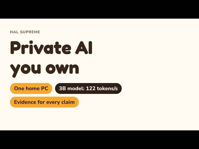 HAL SUPREME: private AI you own (what we've built, with the evidence)