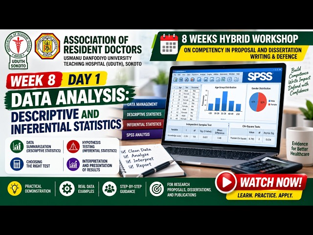 WEEK 8 DAY 1 | GUIDE TO DATA ANALYSIS  USING SPSS | Descriptive and inferential statistical Analysis