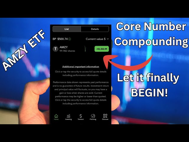 Passive Income With Core Number Compounding ($2300) - AMZY ETF - My First Rip! 💰Video update 3