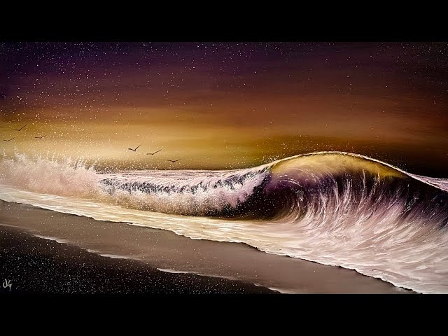 EVERY Single Step in 1080p HD - Night Seascape #PaintWithJosh #bobross Painting 2614